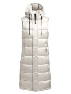 Khujo Weste TOURIN SATIN In Perlweiß